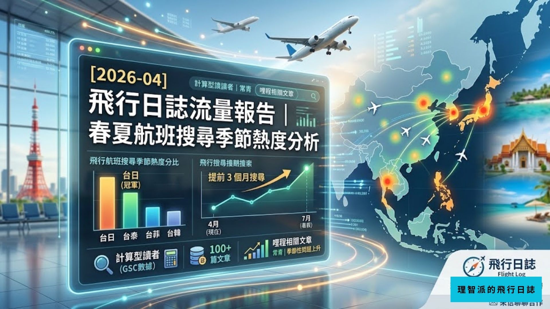 [2026-04] 飛行日誌流量報告｜春夏機票搜尋時機完全解析